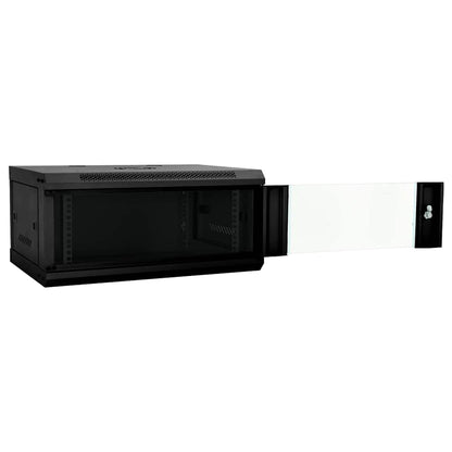 Netzwerkschrank mit Speicher Schwarz 60 x 35 x 28 cm Stahl
