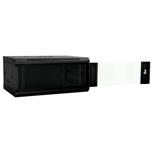 Netzwerkschrank mit Speicher Schwarz 60 x 35 x 28 cm Stahl