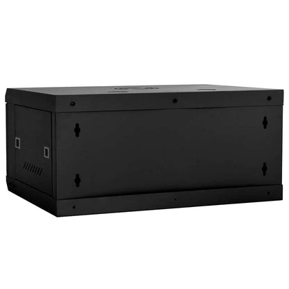 Netzwerkschrank mit Speicher Schwarz 60 x 35 x 28 cm Stahl