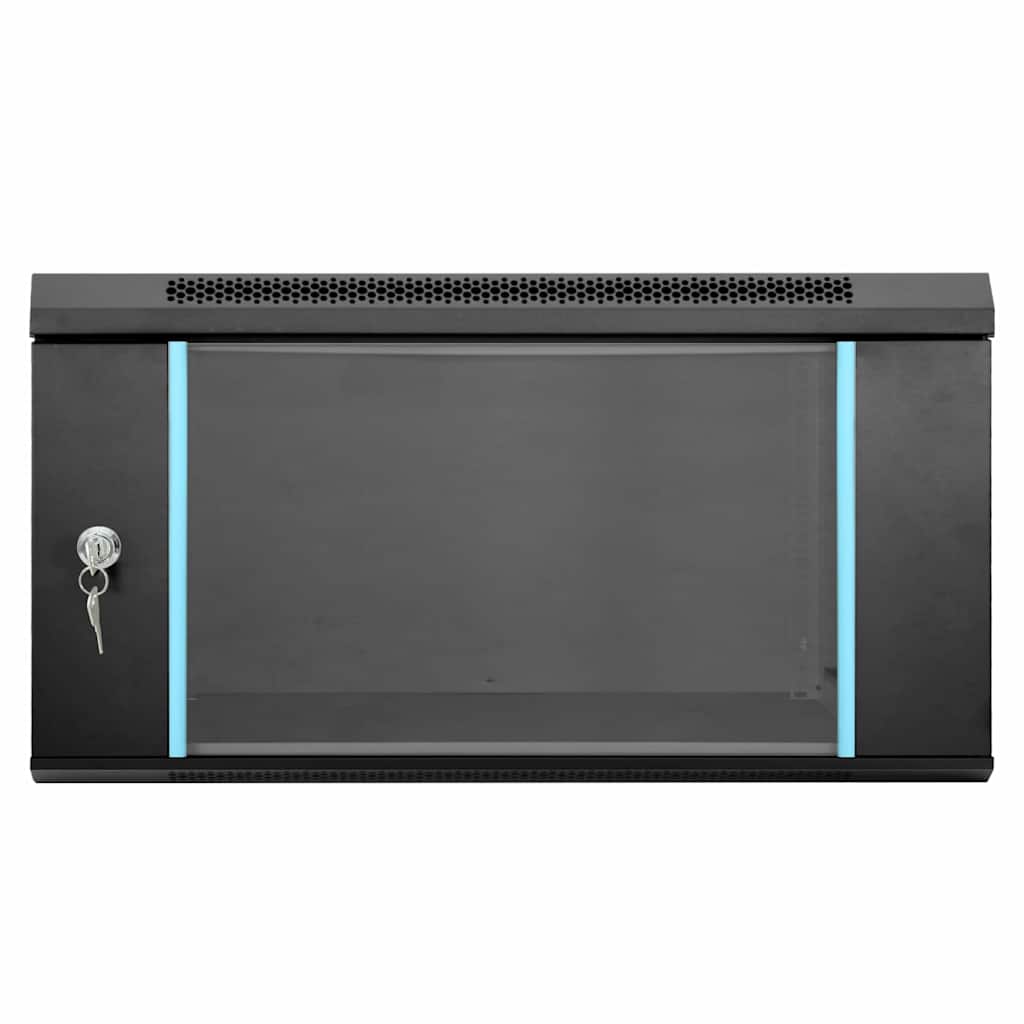 Netzwerkschrank mit Speicher Schwarz 60 x 60 x 35 cm Stahl