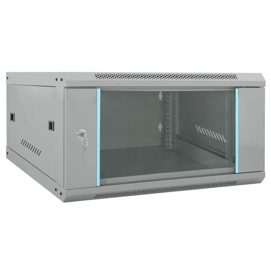 Netzwerkschrank mit Speicher Grau 60 x 60 x 35 cm Stahl