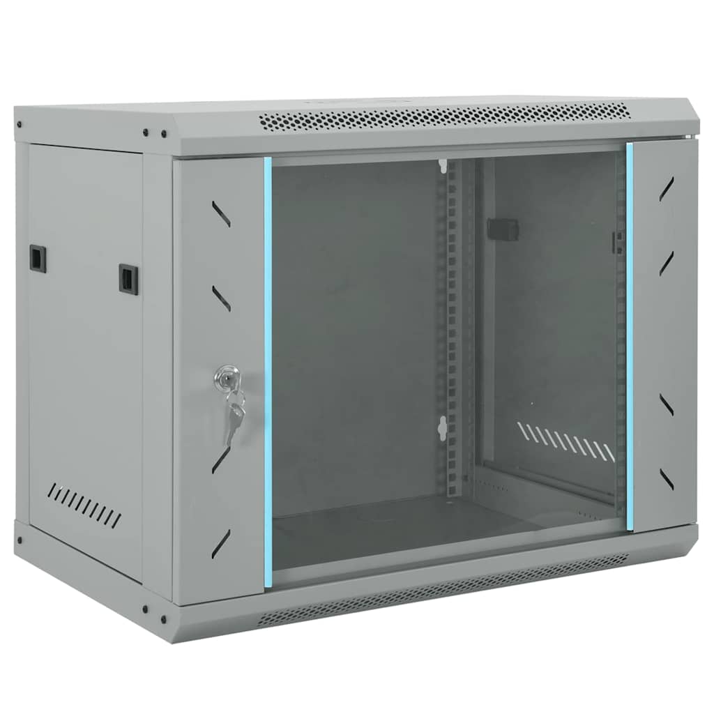 Netzwerkschrank mit Speicher Grau 60 x 45 x 50 cm Stahl