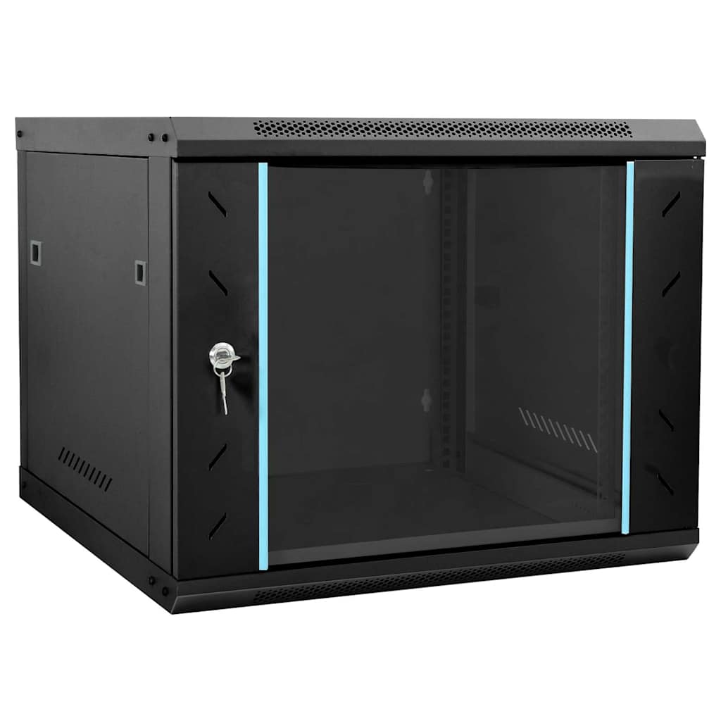 Netzwerkschrank mit Speicher Schwarz 60 x 60 x 50 cm Stahl