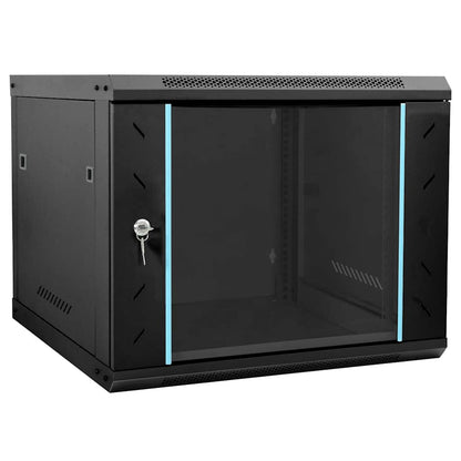 Netzwerkschrank mit Speicher Schwarz 60 x 60 x 50 cm Stahl