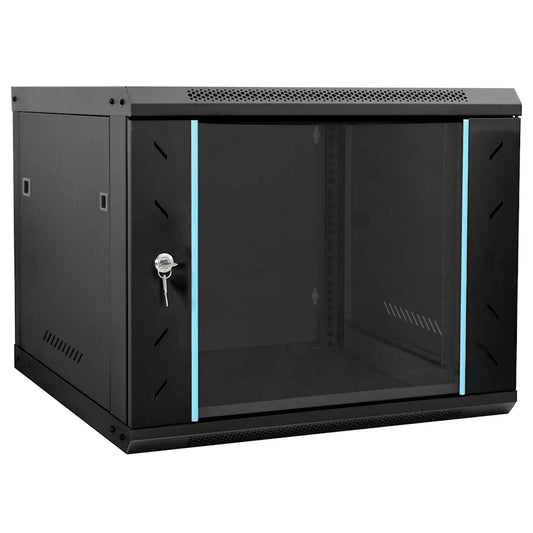 Netzwerkschrank mit Speicher Schwarz 60 x 60 x 50 cm Stahl