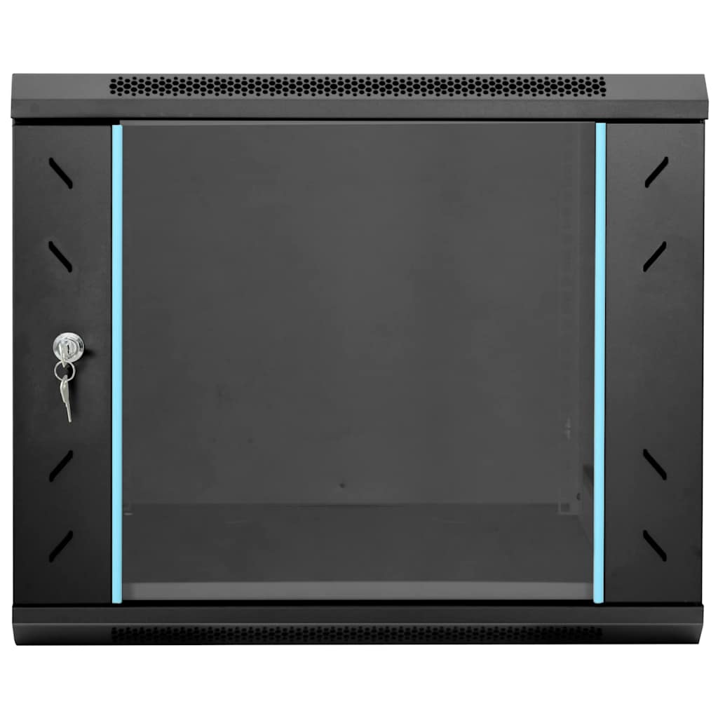 Netzwerkschrank mit Speicher Schwarz 60 x 60 x 50 cm Stahl