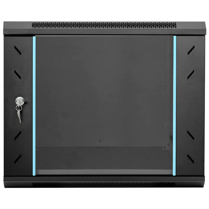 Netzwerkschrank mit Speicher Schwarz 60 x 60 x 50 cm Stahl
