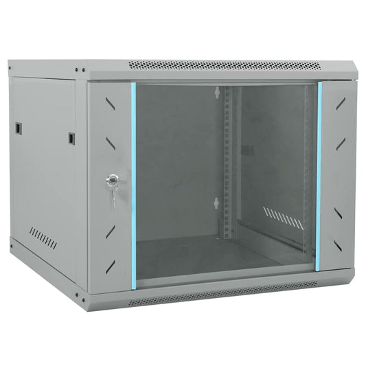 Netzwerkschrank mit Speicher Grau 60 x 60 x 50 cm Stahl