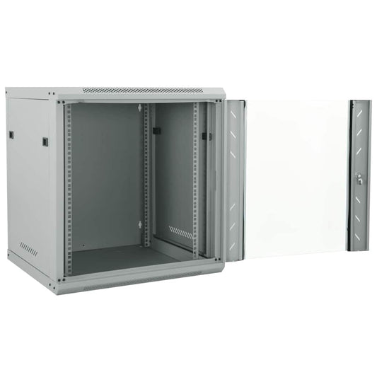 Netzwerkschrank mit Speicher Grau 60 x 60 x 65 cm Stahl