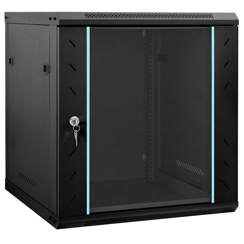 Netzwerkschrank mit Speicher Schwarz 60 x 45 x 65 cm Stahl
