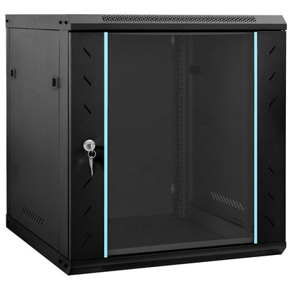 Netzwerkschrank mit Speicher Schwarz 60 x 45 x 65 cm Stahl