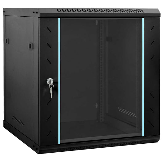 Netzwerkschrank mit Speicher Schwarz 60 x 45 x 65 cm Stahl