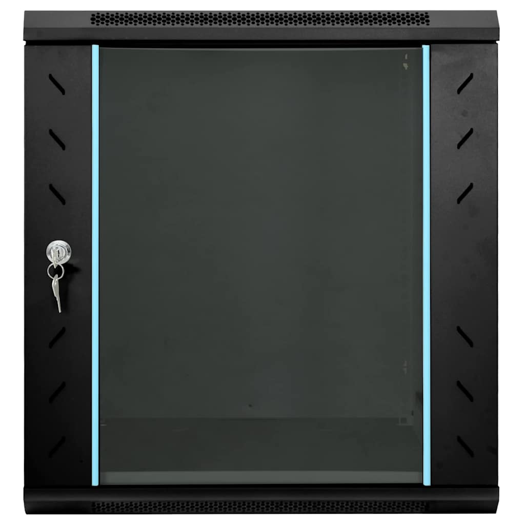 Netzwerkschrank mit Speicher Schwarz 60 x 45 x 65 cm Stahl
