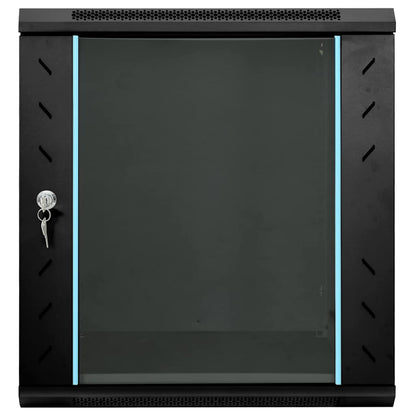 Netzwerkschrank mit Speicher Schwarz 60 x 45 x 65 cm Stahl
