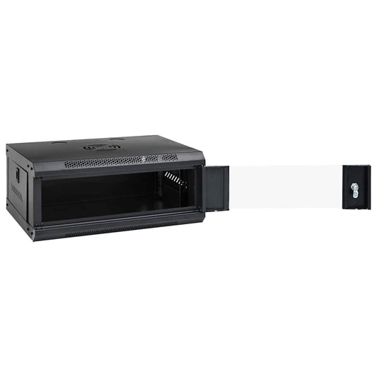 Netzwerkschrank mit Speicher Schwarz 53 x 35 x 21 cm Stahl