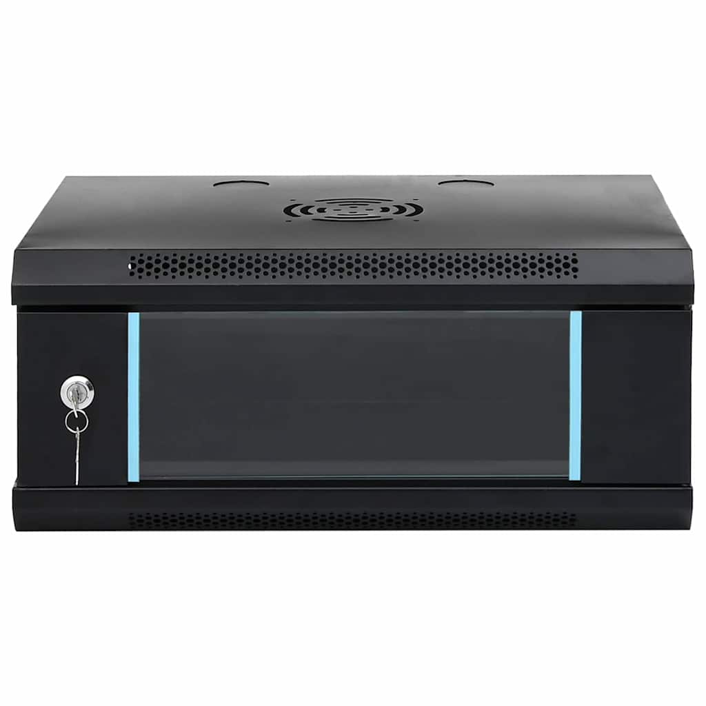 Netzwerkschrank mit Speicher Schwarz 53 x 35 x 21 cm Stahl