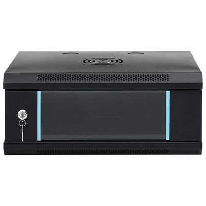 Netzwerkschrank mit Speicher Schwarz 53 x 35 x 21 cm Stahl