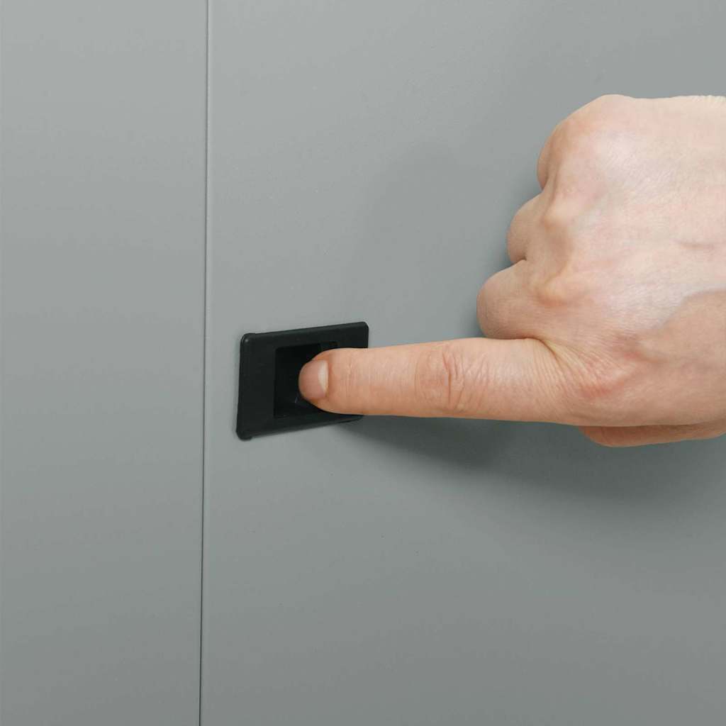 Netzwerkschrank mit Speicher Grau 53 x 35 x 21 cm Stahl