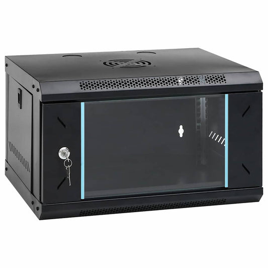 Netzwerkschrank mit Speicher Schwarz 53 x 45 x 30 cm Stahl