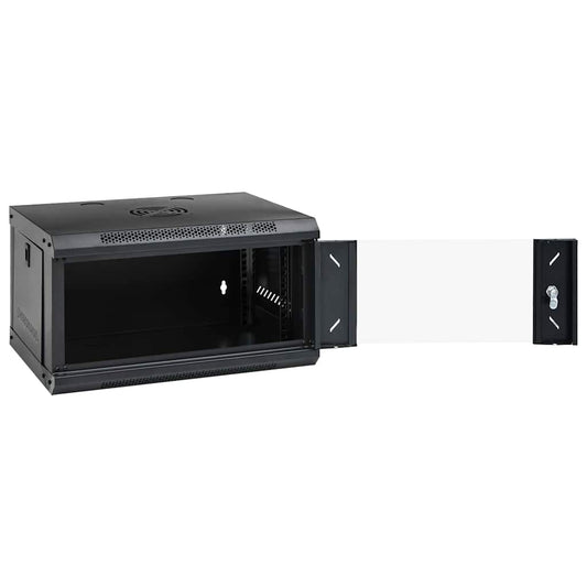 Netzwerkschrank mit Speicher Schwarz 53 x 45 x 30 cm Stahl