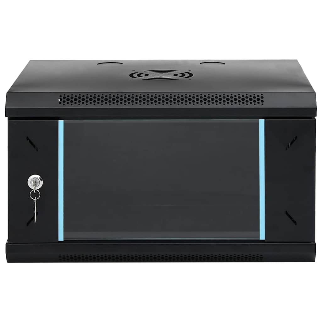Netzwerkschrank mit Speicher Schwarz 53 x 45 x 30 cm Stahl