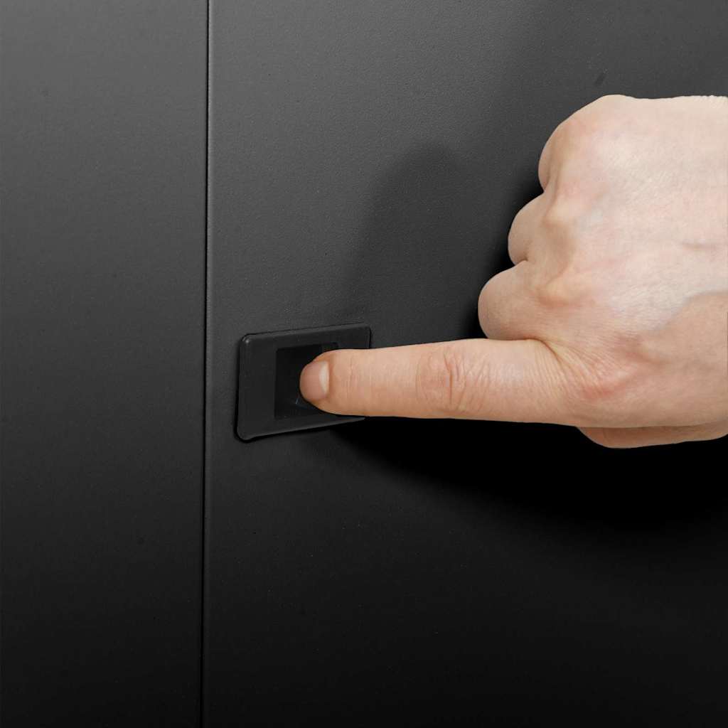 Netzwerkschrank mit Speicher Schwarz 53 x 60 x 30 cm Stahl