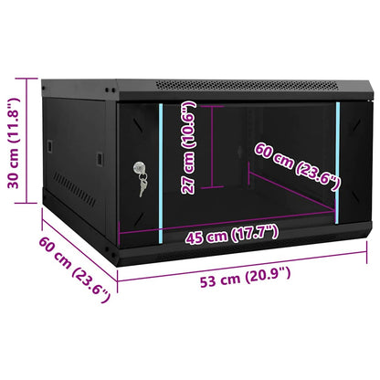 Netzwerkschrank mit Speicher Schwarz 53 x 60 x 30 cm Stahl