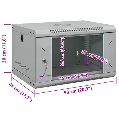 Netzwerkschrank mit Speicher Grau 53 x 45 x 30 cm Stahl