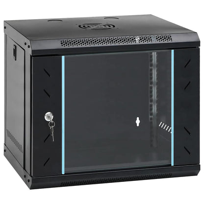 Netzwerkschrank mit Speicher Schwarz 53 x 45 x 45 cm Stahl