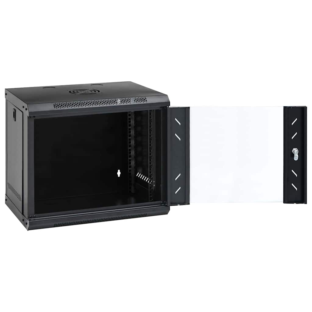 Netzwerkschrank mit Speicher Schwarz 53 x 45 x 45 cm Stahl