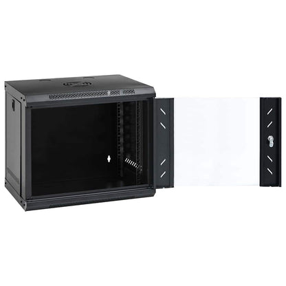 Netzwerkschrank mit Speicher Schwarz 53 x 45 x 45 cm Stahl