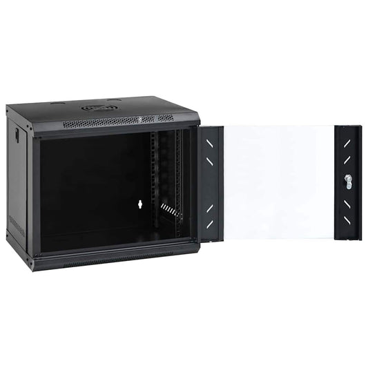 Netzwerkschrank mit Speicher Schwarz 53 x 45 x 45 cm Stahl