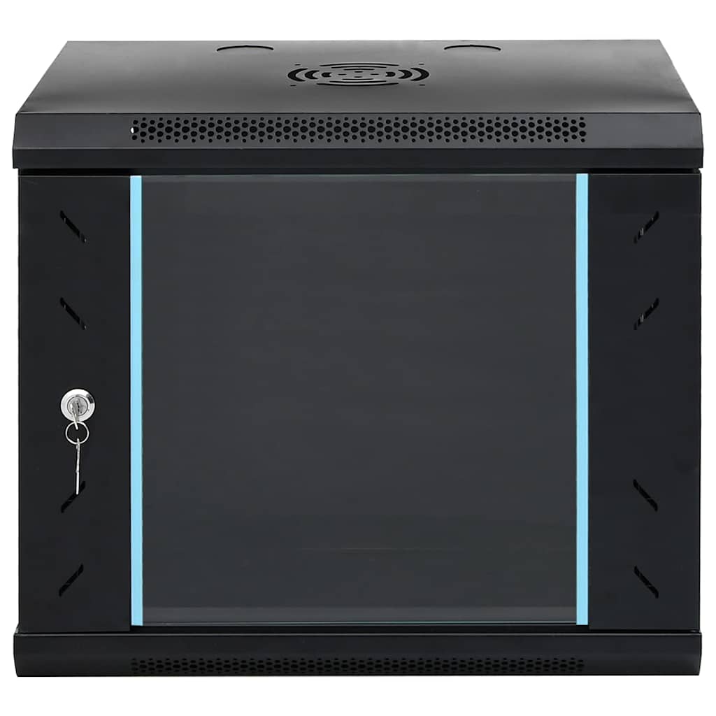 Netzwerkschrank mit Speicher Schwarz 53 x 45 x 45 cm Stahl