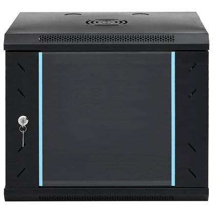Netzwerkschrank mit Speicher Schwarz 53 x 45 x 45 cm Stahl