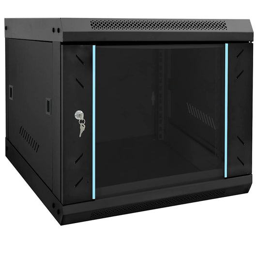 Netzwerkschrank mit Speicher Schwarz 53 x 60 x 45 cm Stahl
