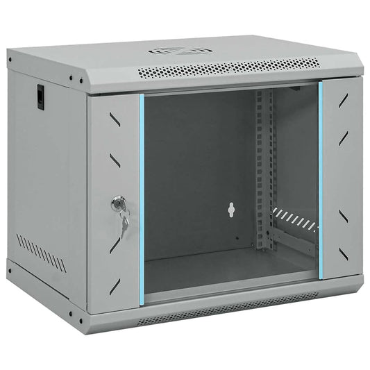 Netzwerkschrank mit Speicher Grau 53 x 45 x 45 cm Stahl