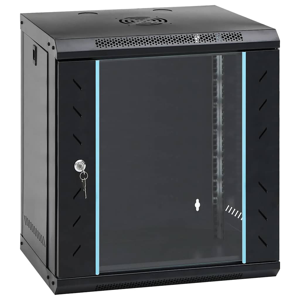Netzwerkschrank mit Speicher Schwarz 53 x 45 x 60 cm Stahl