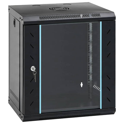 Netzwerkschrank mit Speicher Schwarz 53 x 45 x 60 cm Stahl