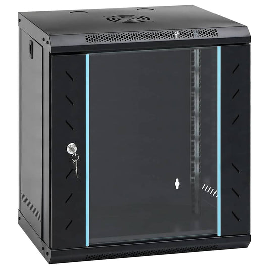 Netzwerkschrank mit Speicher Schwarz 53 x 45 x 60 cm Stahl