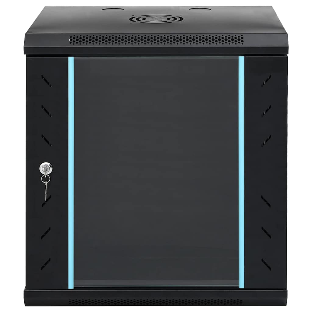 Netzwerkschrank mit Speicher Schwarz 53 x 45 x 60 cm Stahl