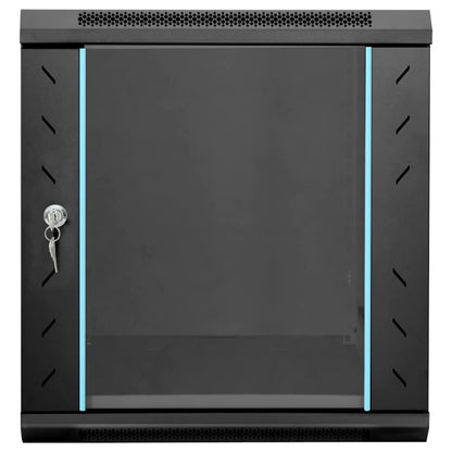 Netzwerkschrank mit Speicher Schwarz 53 x 60 x 60 cm Stahl