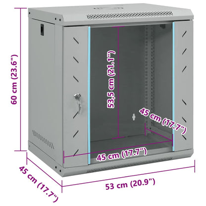 Netzwerkschrank mit Speicher Grau 53 x 45 x 60 cm Stahl