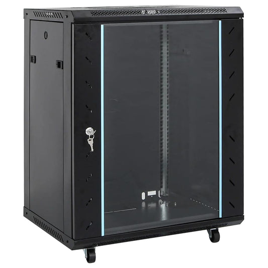 Netzwerkschrank mit Speicher Schwarz 60 x 60 x 80 cm Stahl
