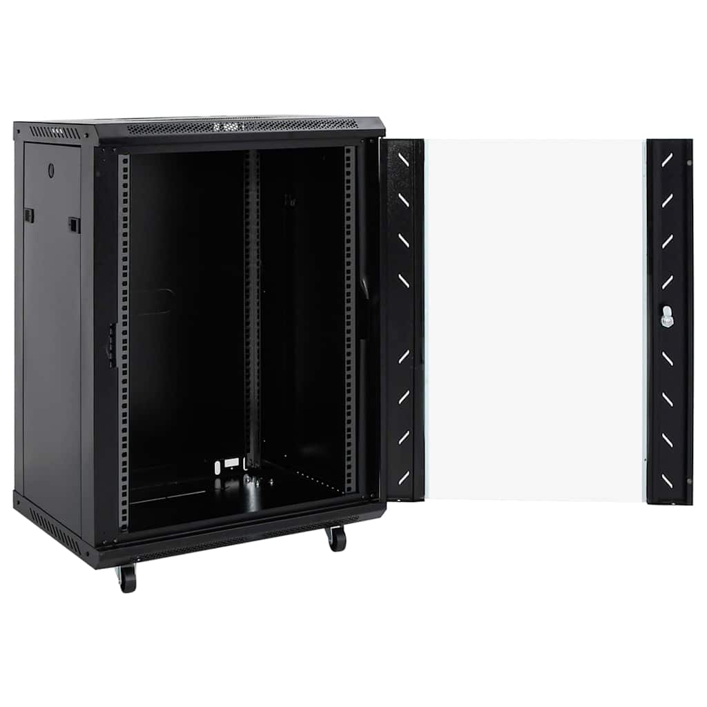 Netzwerkschrank mit Speicher Schwarz 60 x 60 x 80 cm Stahl