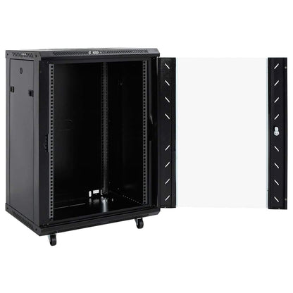 Netzwerkschrank mit Speicher Schwarz 60 x 60 x 80 cm Stahl