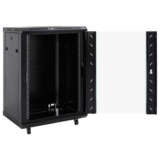 Netzwerkschrank mit Speicher Schwarz 60 x 60 x 80 cm Stahl