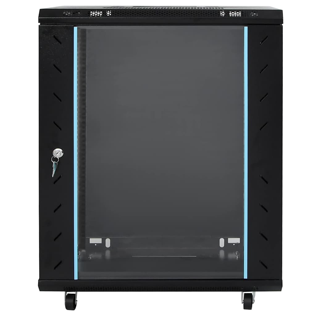 Netzwerkschrank mit Speicher Schwarz 60 x 60 x 80 cm Stahl