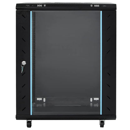 Netzwerkschrank mit Speicher Schwarz 60 x 60 x 80 cm Stahl