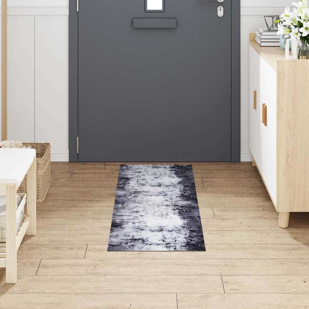 Küchen Teppich Grau 150 x 45 cm Samt