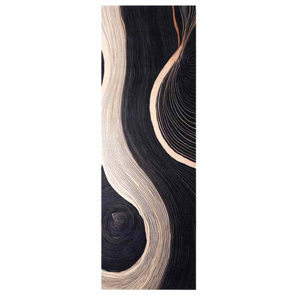 Küchen Teppich Art Deco Schwarz 180 x 60 cm Samt